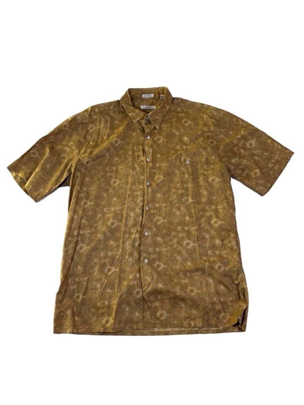 Burma Bibas 60 Singles Cotton Lawn Brown Geometric Print Short Sleeve Button Dow